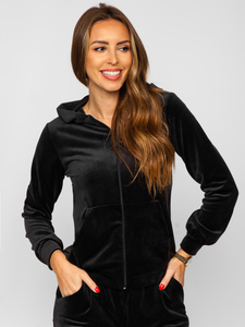 Women's 2-Piece Velour Tracksuit Black Bolf 829