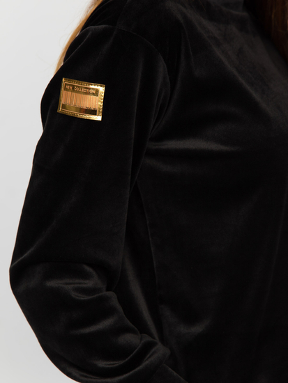 Women's 2-Piece Velour Tracksuit Black Bolf 8129