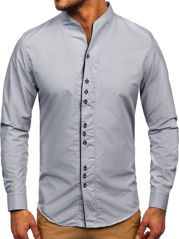 Men's Long Sleeve Shirt Grey Bolf 5720