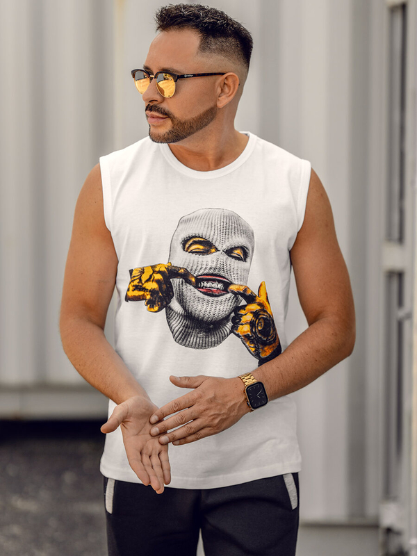 Men’s Printed Tank Top White Bolf 14811A