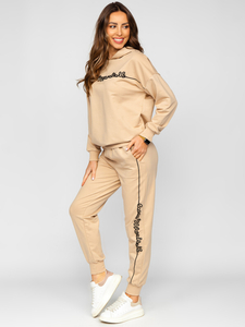 Women's 2-Piece Tracksuit Beige Bolf VE43