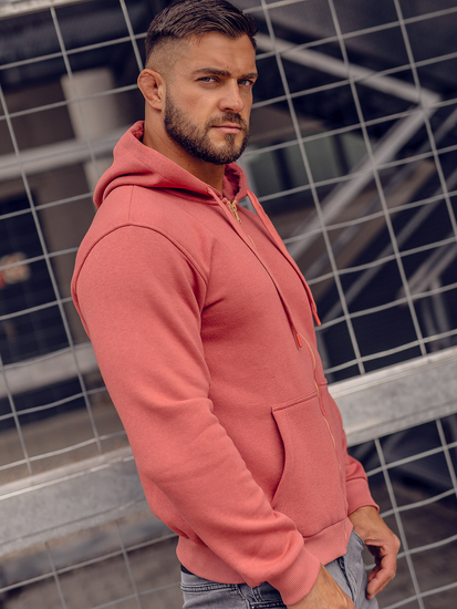 Men's Thick Zip Hoodie Salmon Bolf 2008A