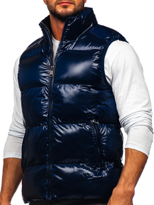 Men's Thick Quilted Gilet Navy Blue Bolf 9968