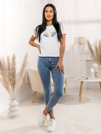 Women's Printed T-shirt White Bolf 95T2518