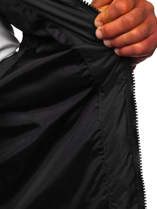 Men's Thick Quilted Gilet with hood Black Bolf 9969