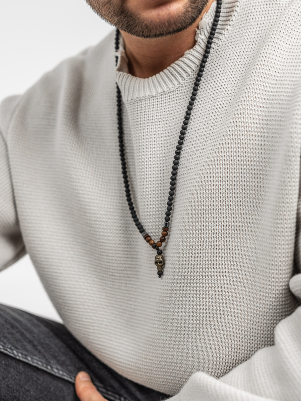 Men’s Beaded Necklace Black Bolf TT5502