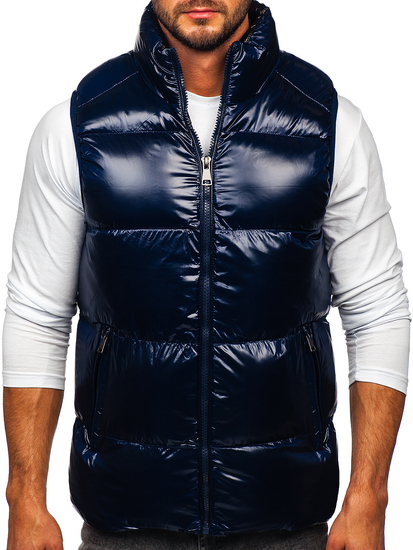 Men's Thick Quilted Gilet Navy Blue Bolf 9968
