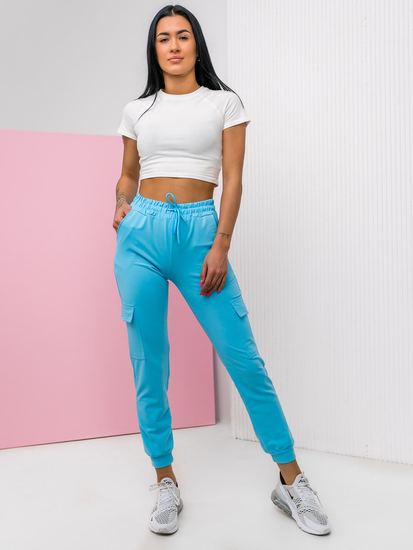 Women's Cargo Sweatpants Sky Blue Bolf HW2516C