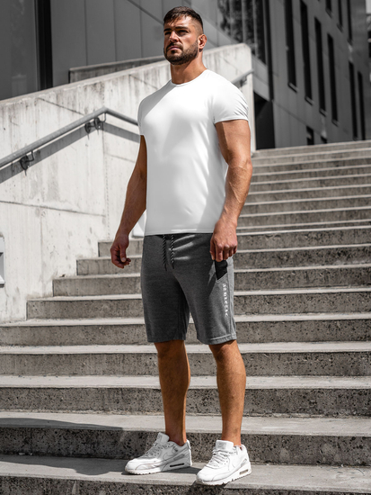 Men's Sweat Shorts Grey-Black Bolf Q3874