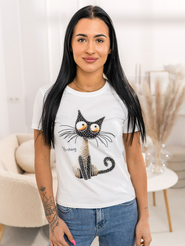 Women's Printed T-shirt White Bolf 95T2515