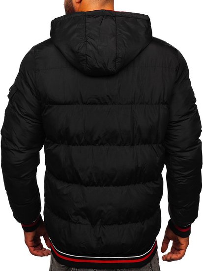 Men's Quilted Reversible Winter Jacket Black-Red Bolf 7410