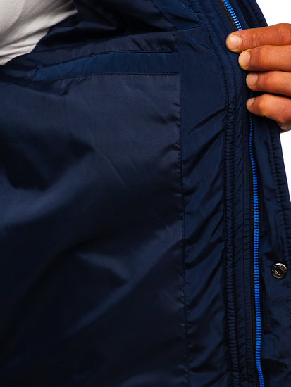 Men's Winter Quilted Jacket Navy Blue Bolf 1182