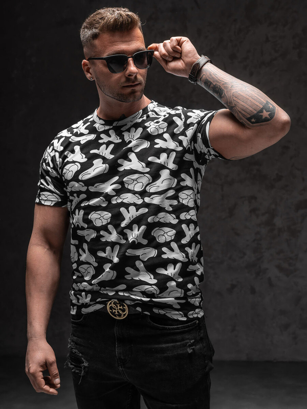 Men's Printed T-shirt Black Bolf 14912