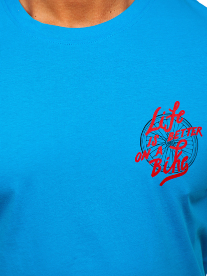 Men's Cotton Printed T-shirt Blue Bolf MPO3555