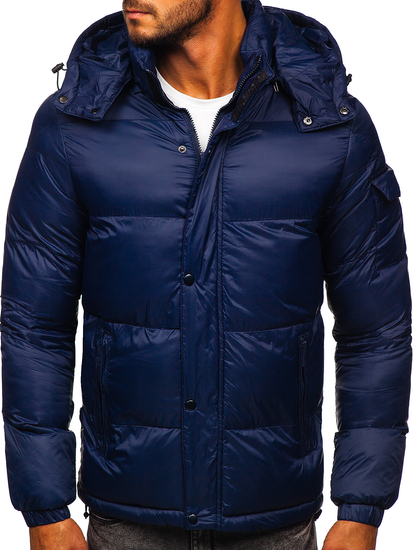 Men's Quilted Winter Jacket Navy Blue Bolf 1161