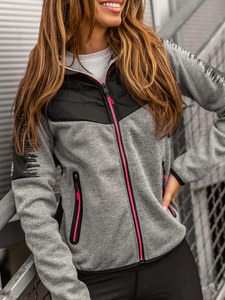 Women's Lightweight Quilted Jacket with hood Grey Bolf KSW4007A