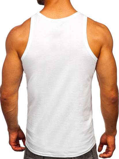Men's Printed Boxer Tank Top White Bolf 14836