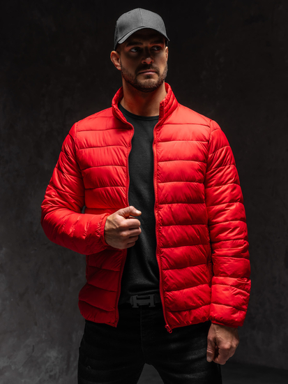 Men's Quilted Lightweight Jacket Red Bolf LY33A1