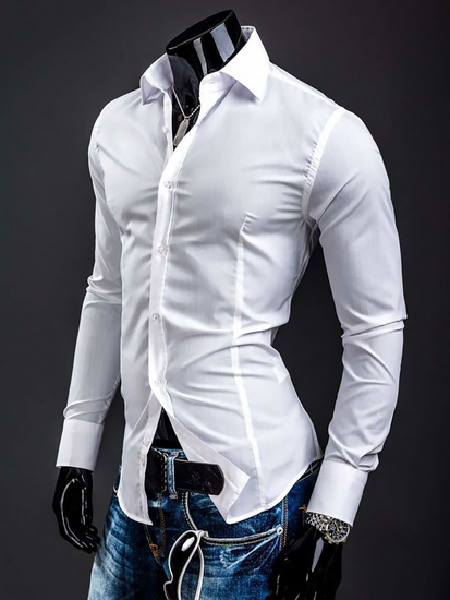 Men’s Elegant Long Sleeve Shirt White Bolf 1703A