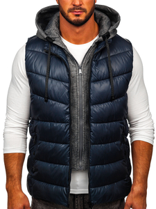 Men's Hooded Gilet Navy Blue Bolf 2909