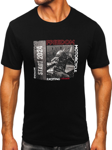 Men's Cotton Printed T-shirt Black Bolf MPO3475