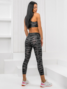 Women's 2-Piece Camo Sport Outfit Black Bolf XL016