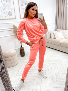 Women's 2-Piece Velour Tracksuit Peach Bolf 8129
