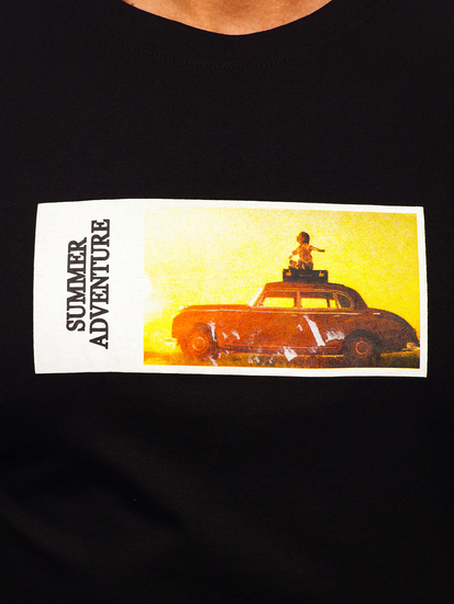 Men's Cotton Printed T-shirt Black Bolf MPO3559