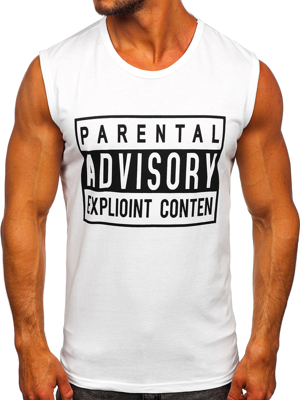 Men's Printed Tank Top White Bolf 14828