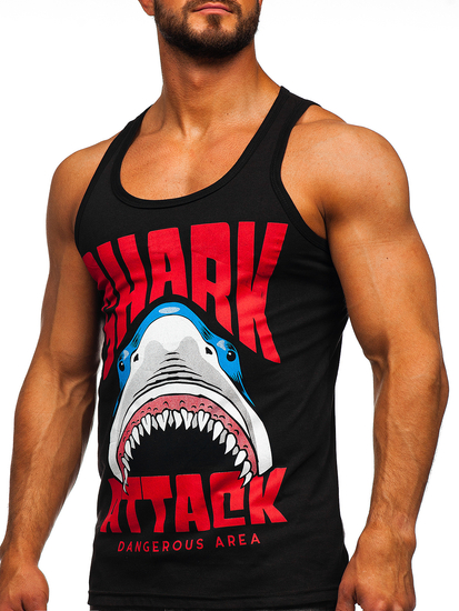 Men's Printed Boxer Tank Top Black Bolf 143028