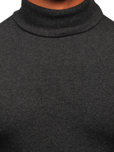 Men's Basic Polo Neck Sweater Graphite Bolf 145347-1