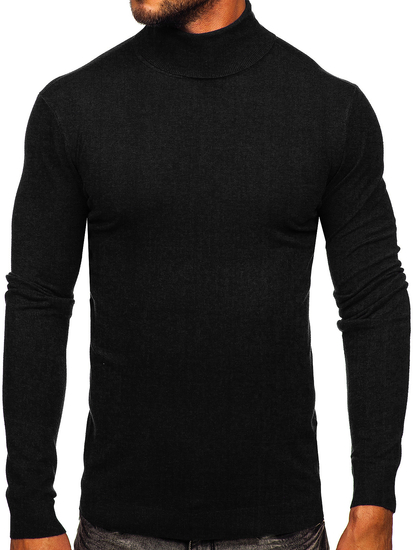 Men's Basic Polo Neck Sweater Black Bolf MMB600