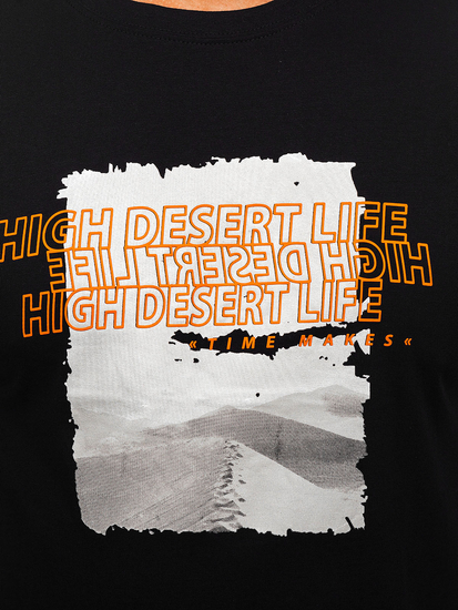 Men's Cotton Printed T-shirt Black Bolf MPO3465