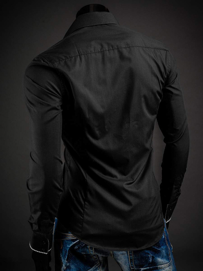 Men’s Elegant Long Sleeve Shirt Black Bolf 0939A