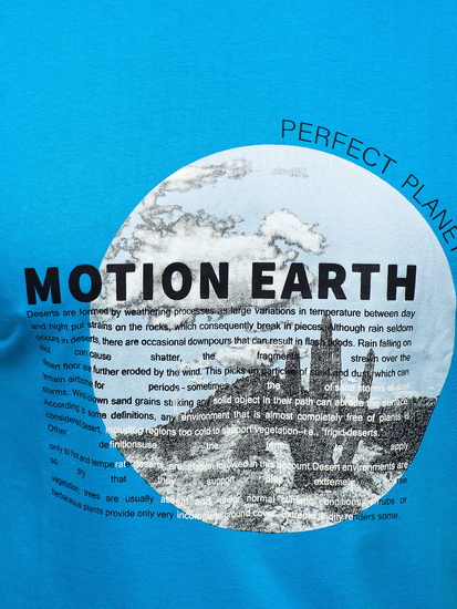 Men's Cotton Printed T-shirt Blue Bolf MPO3466