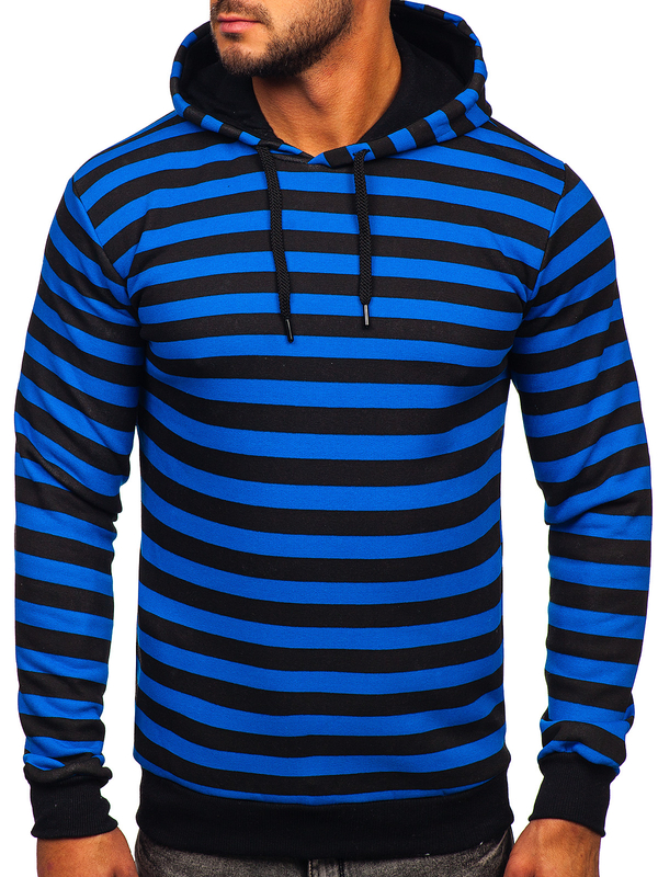 Men's Printed Hoodie Blue Bolf 141029