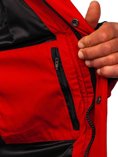 Men's Quilted Winter Jacket Red Bolf 99527