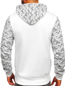 Men's Hoodie with Zircons White Bolf HM566