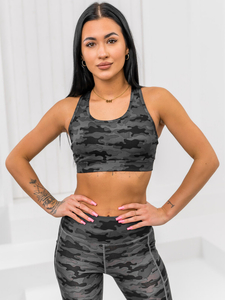 Women's 2-Piece Camo Sport Outfit Black Bolf XL016