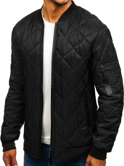 Men's Transitional Bomber Jacket Black Bolf AK76-A