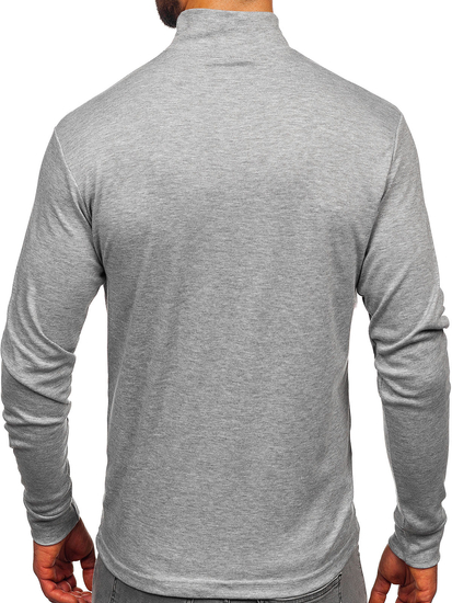Men’s Cotton Polo Neck Sweater Grey Bolf 534