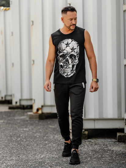 Men’s Printed Tank Top Black Bolf 14817A