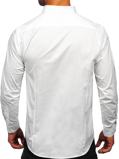 Men's Elegant Cotton Long Sleeve Slim Fit Shirt White Bolf TSM13