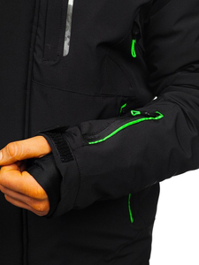 Men's Winter Ski Jacket Black-Green Bolf 1910
