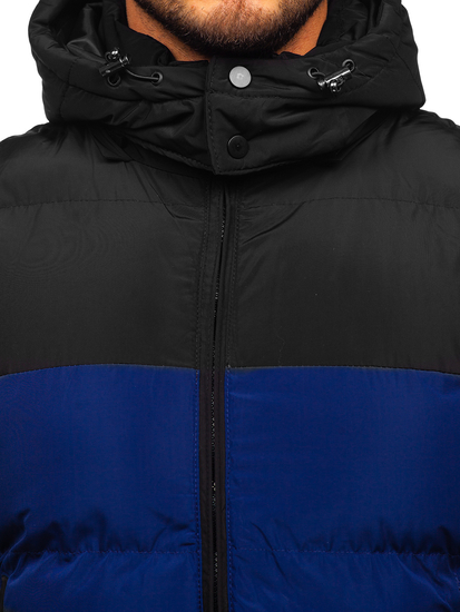 Men's Quilted Hooded Gilet Navy Blue Bolf 1189