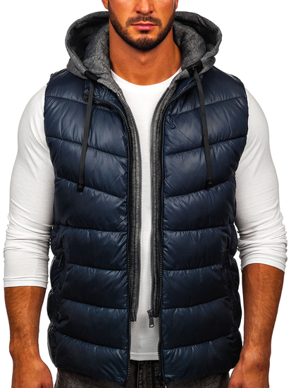 Men's Hooded Gilet Navy Blue Bolf 2909