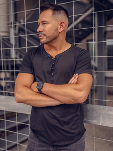 Men’s Basic V-neck T-shirt Black Bolf 4049A