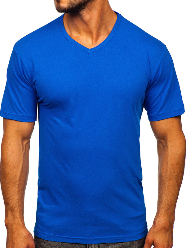 Men’s Basic V-neck T-shirt Blue Bolf 192131