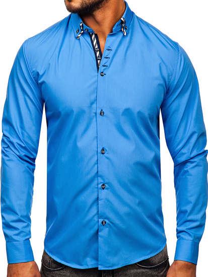 Men's Long Sleeve Shirt Blue Bolf 3762