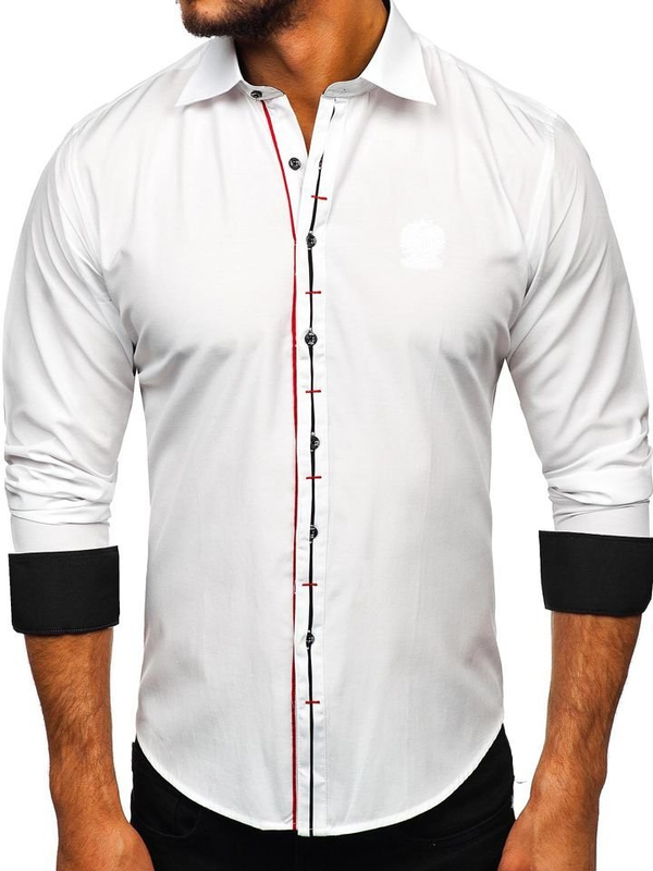Men's Elegant Long Sleeve Shirt White Bolf 1769-A